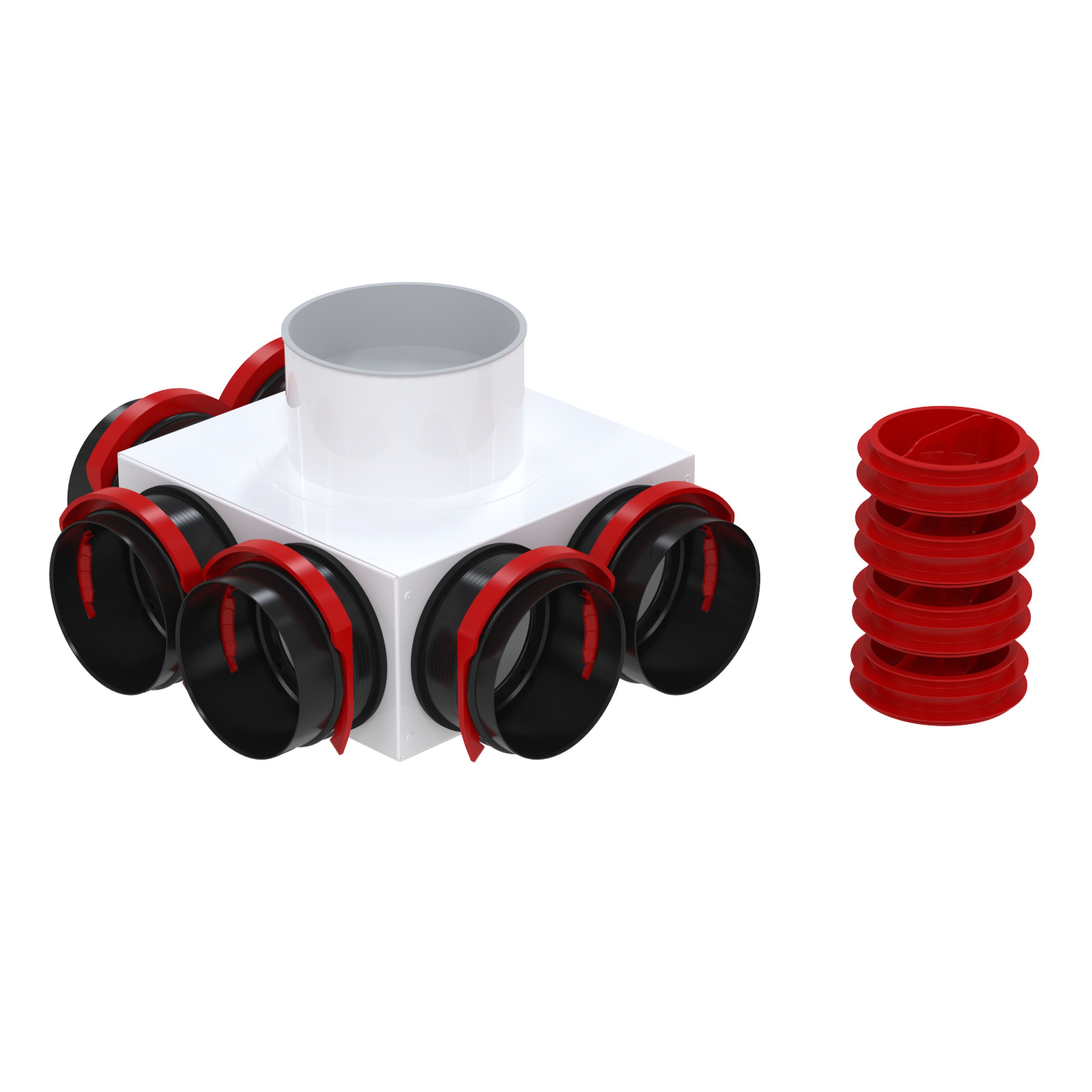Zehnder - Caisson de distribution d?air ComfoCube 220-DN125/6xDN90 3 X2DN90 raccord DN125