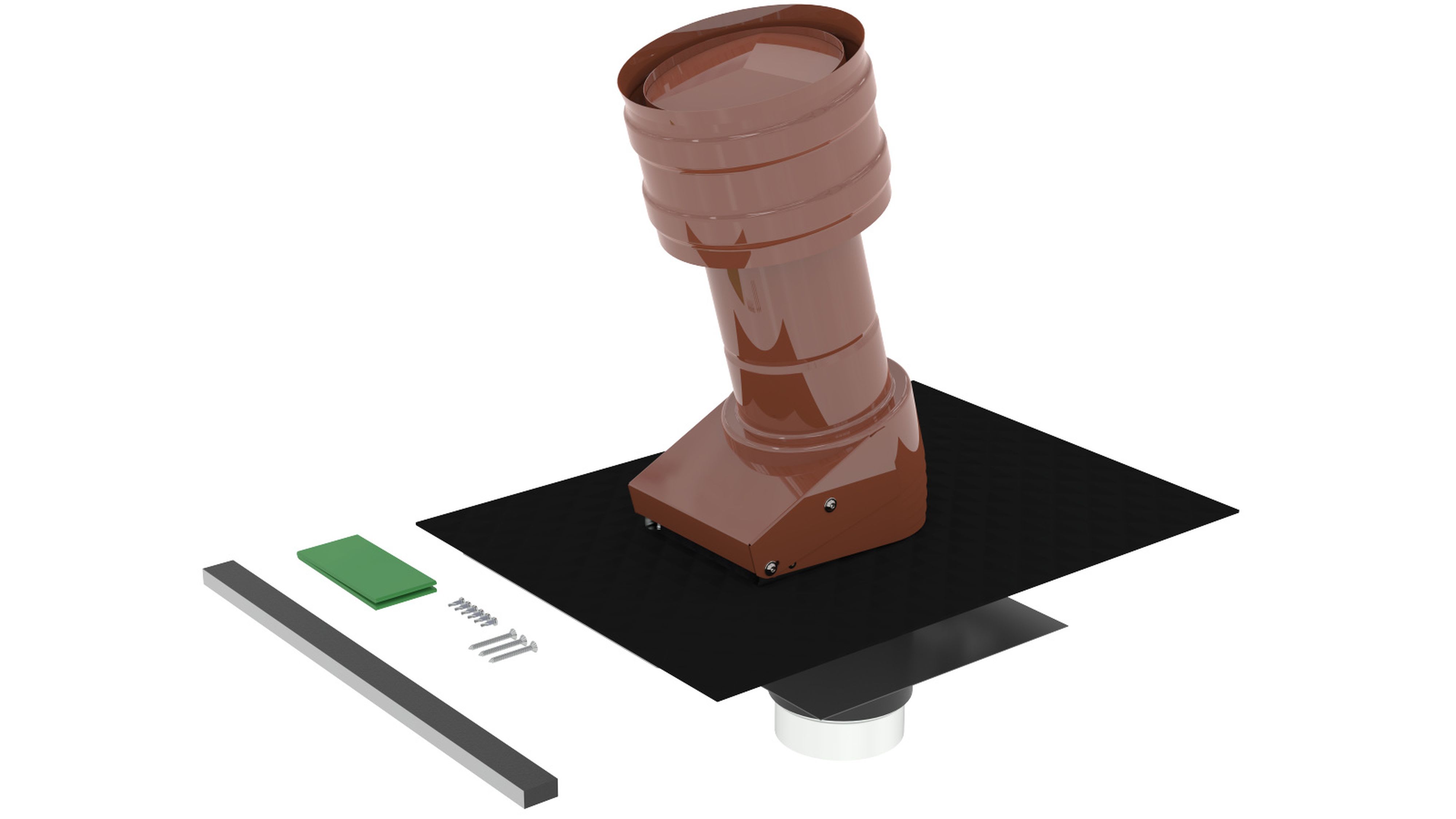 Zehnder - Terminaux de toiture DN 125 et solin 6°/60° ocre