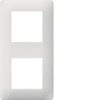 Hager - Essensya Plaque 2 postes reversible entraxe 71mm Blanc