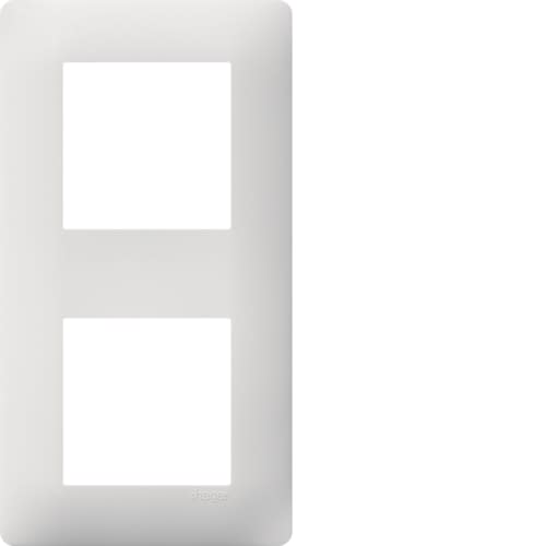 Hager - Essensya Plaque 2 postes reversible entraxe 71mm Blanc