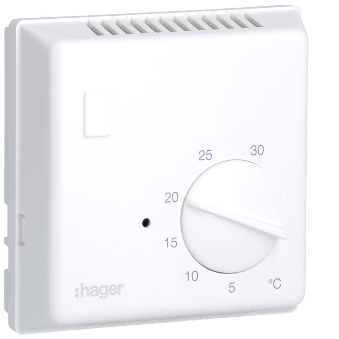 Hager - Thermostat ambiance bi-métal chauf. eau chaude avec contact à ouverture NF 230V