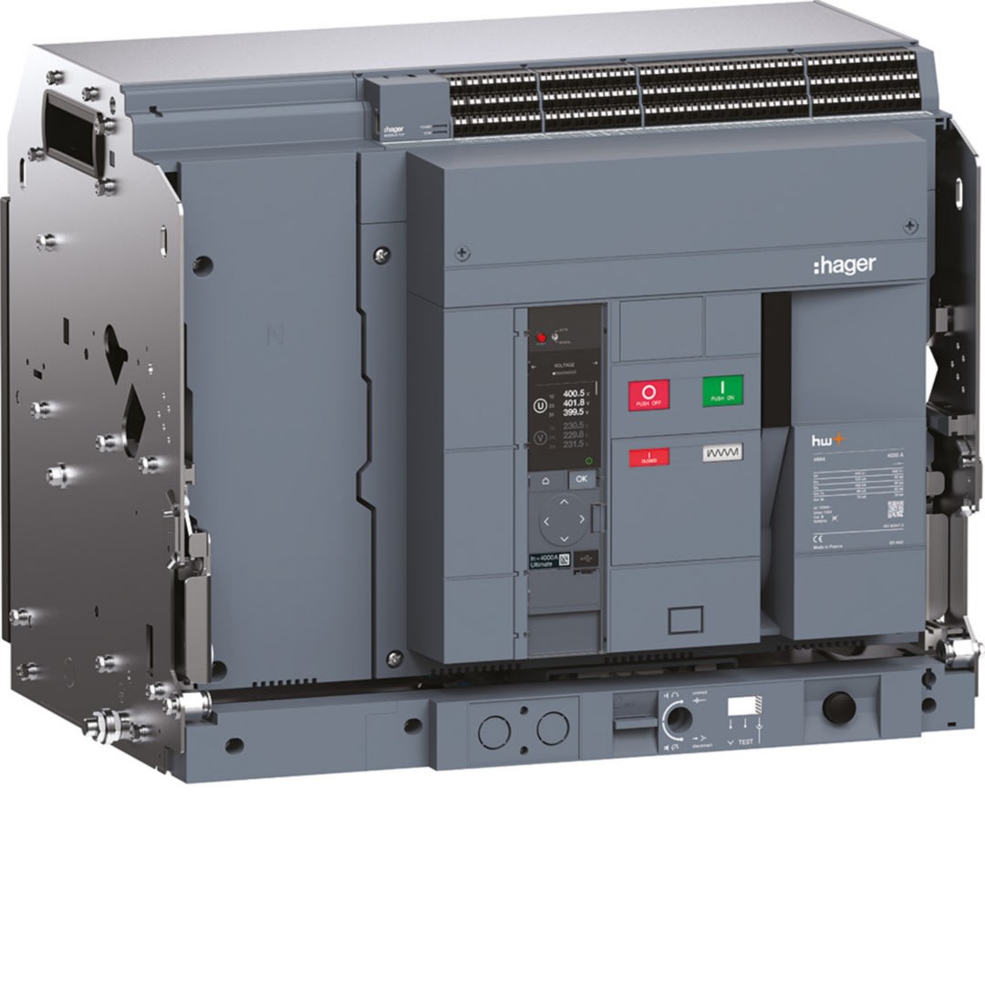 Hager - Disjoncteur Ouvert complet HW4 120kA 4000A 4P Débrochable TU sentinel Energy