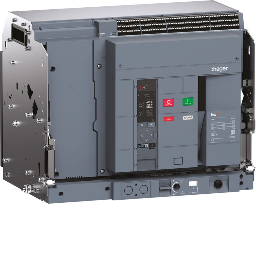 Hager - Disjoncteur Ouvert complet HW4 120kA 4000A 4P Débrochable TU sentinel Energy