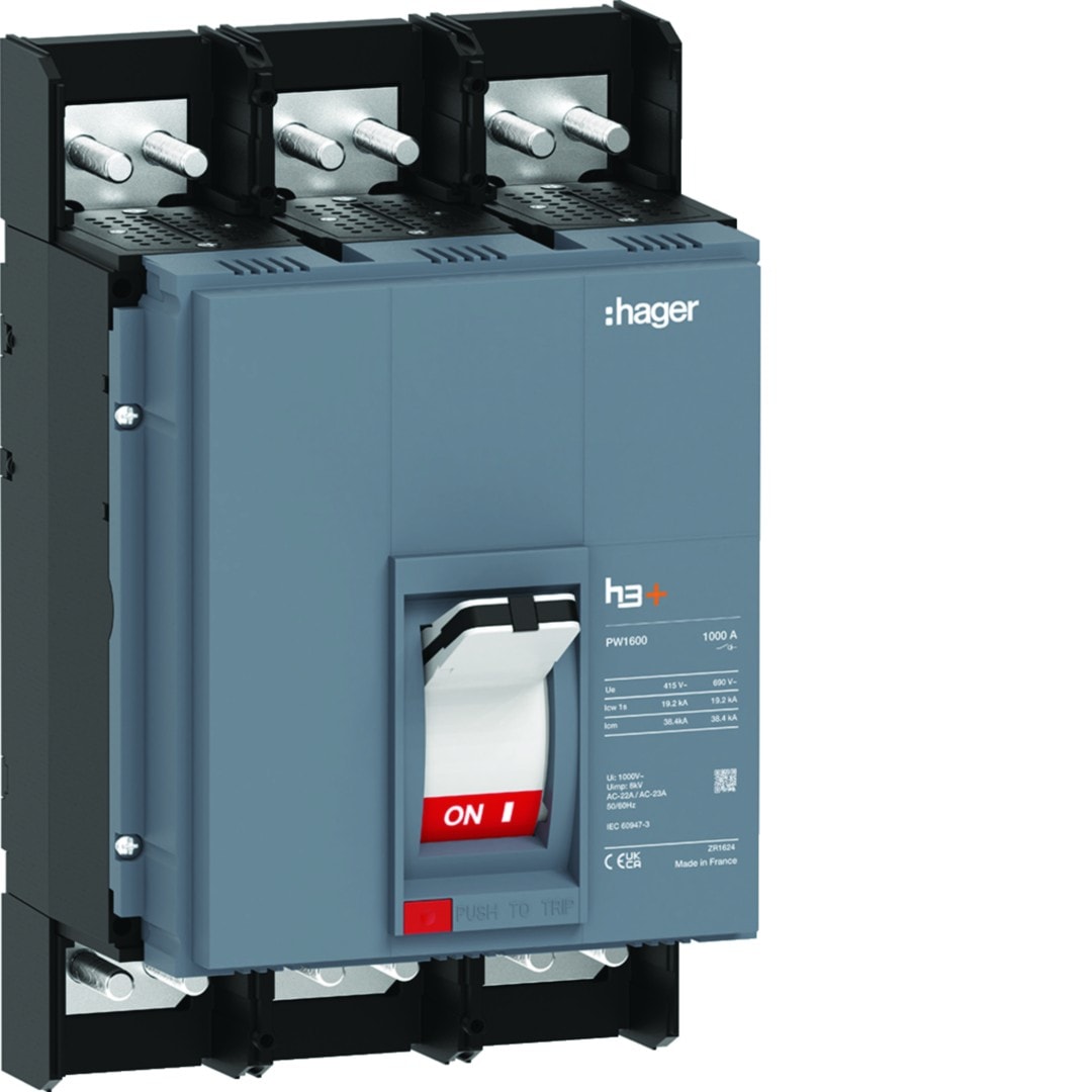 Hager - Interrupteur boitier moulé h3+ PW1600 3 Poles 1000A