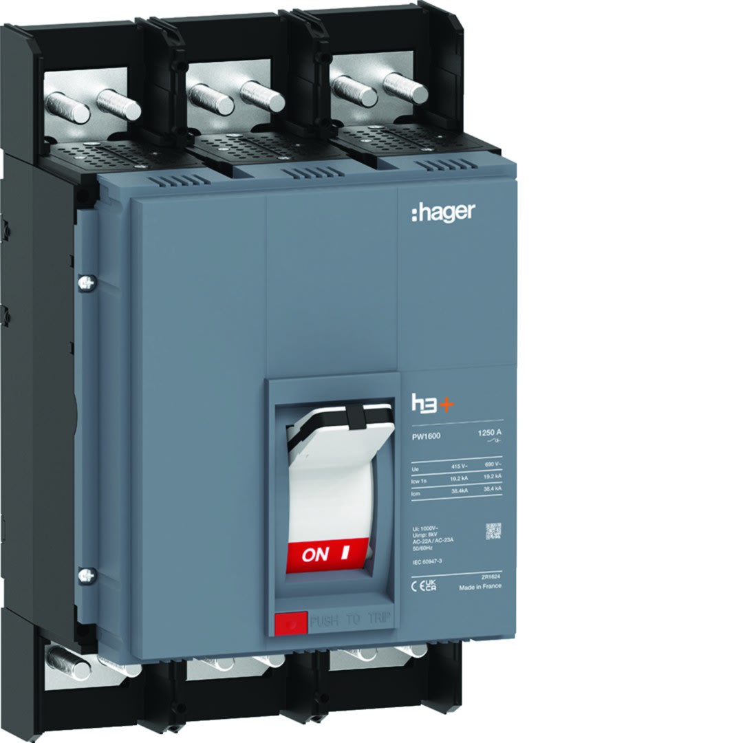 Hager - Interrupteur boitier moulé h3+ PW1600 3 Poles 1250A