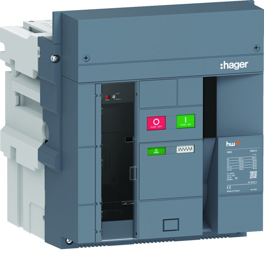 Hager - Disjoncteur Ouvert HW2 100kA 1600A 3P Débrochable sans chassis pour TU sentinel