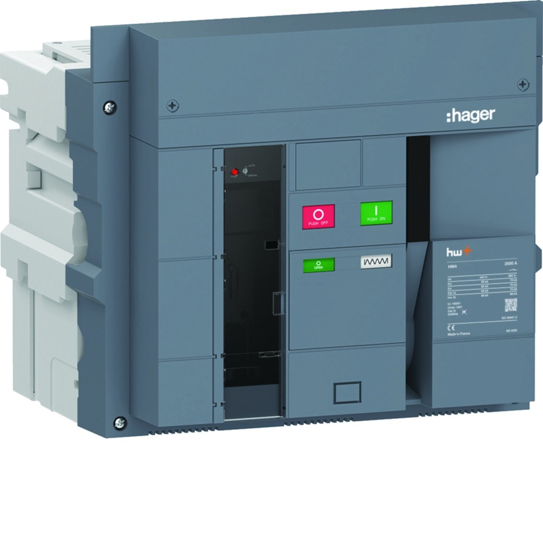 Hager - Disjoncteur Ouvert HW4 85kA 2500A 3P Débrochable sans chassis pour TU sentinel