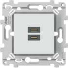 Hager - Chargeur Essensya double USB C+C 20W pure