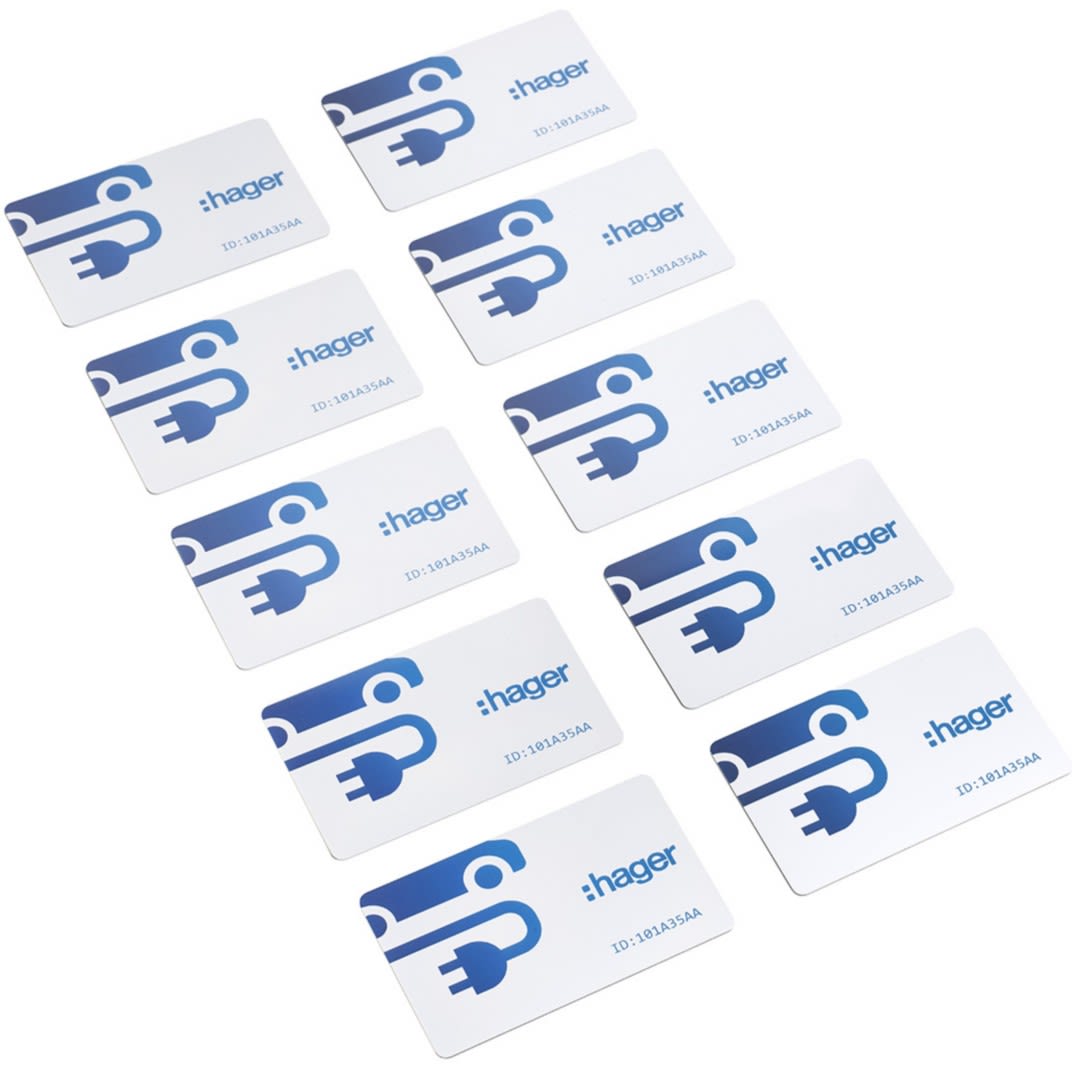 Hager - Lot de 10 badges RFID format carte