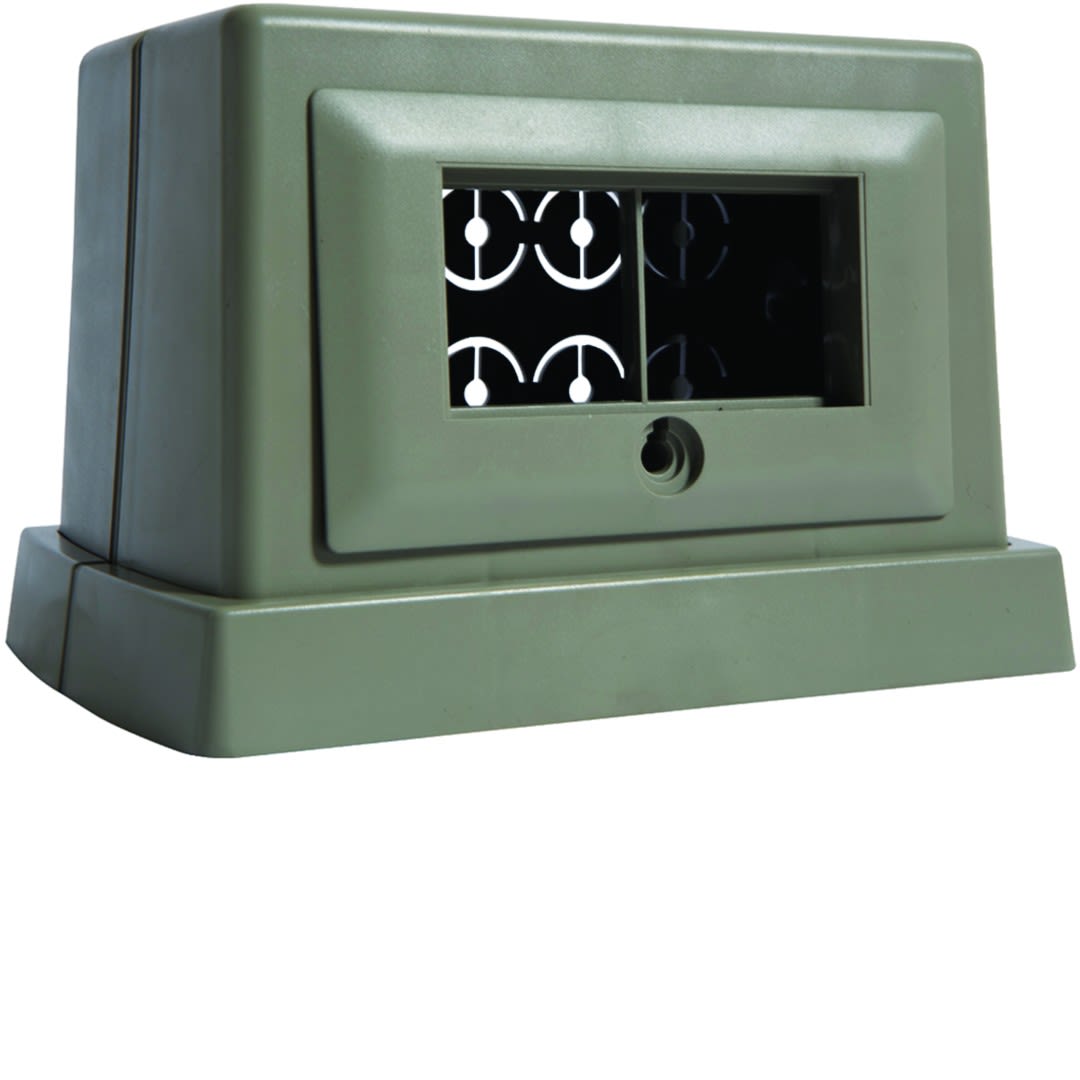 Hager - Borne pour 4 prises 45x45 pour AK grise