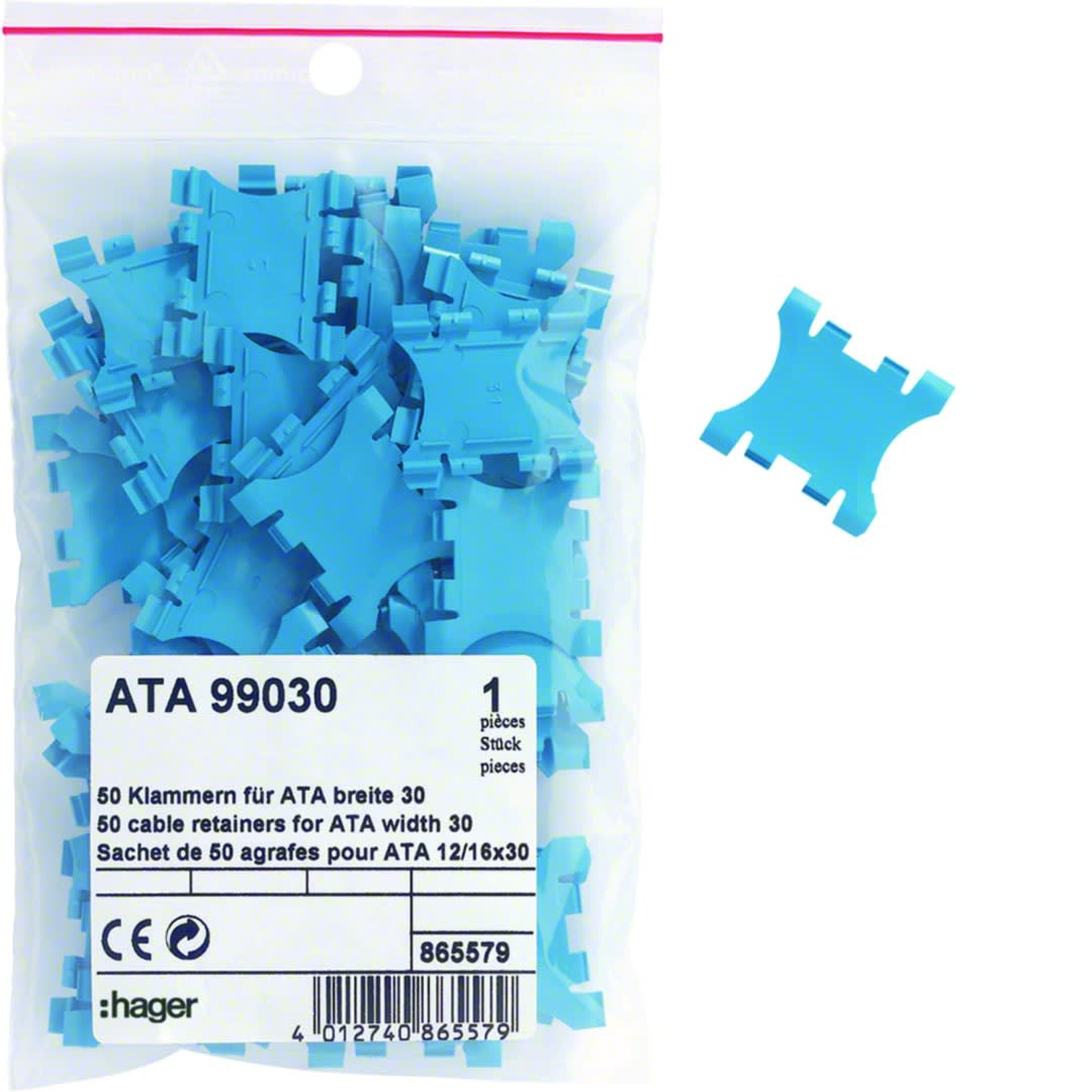 Hager - Sachet 50 agrafes pour ATA 12/16x30