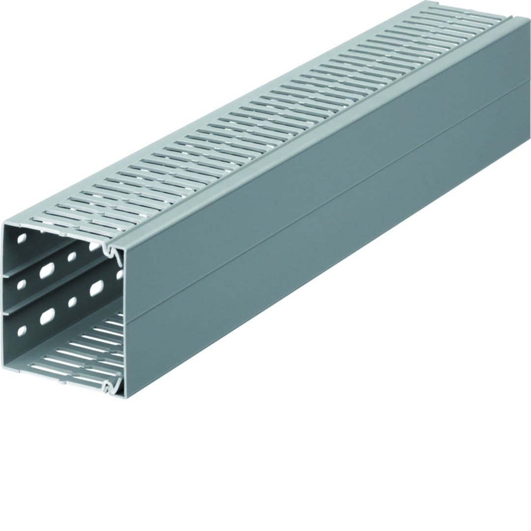 Hager - Goulotte de câblage BA7A 80x80mm PVC gris pierre