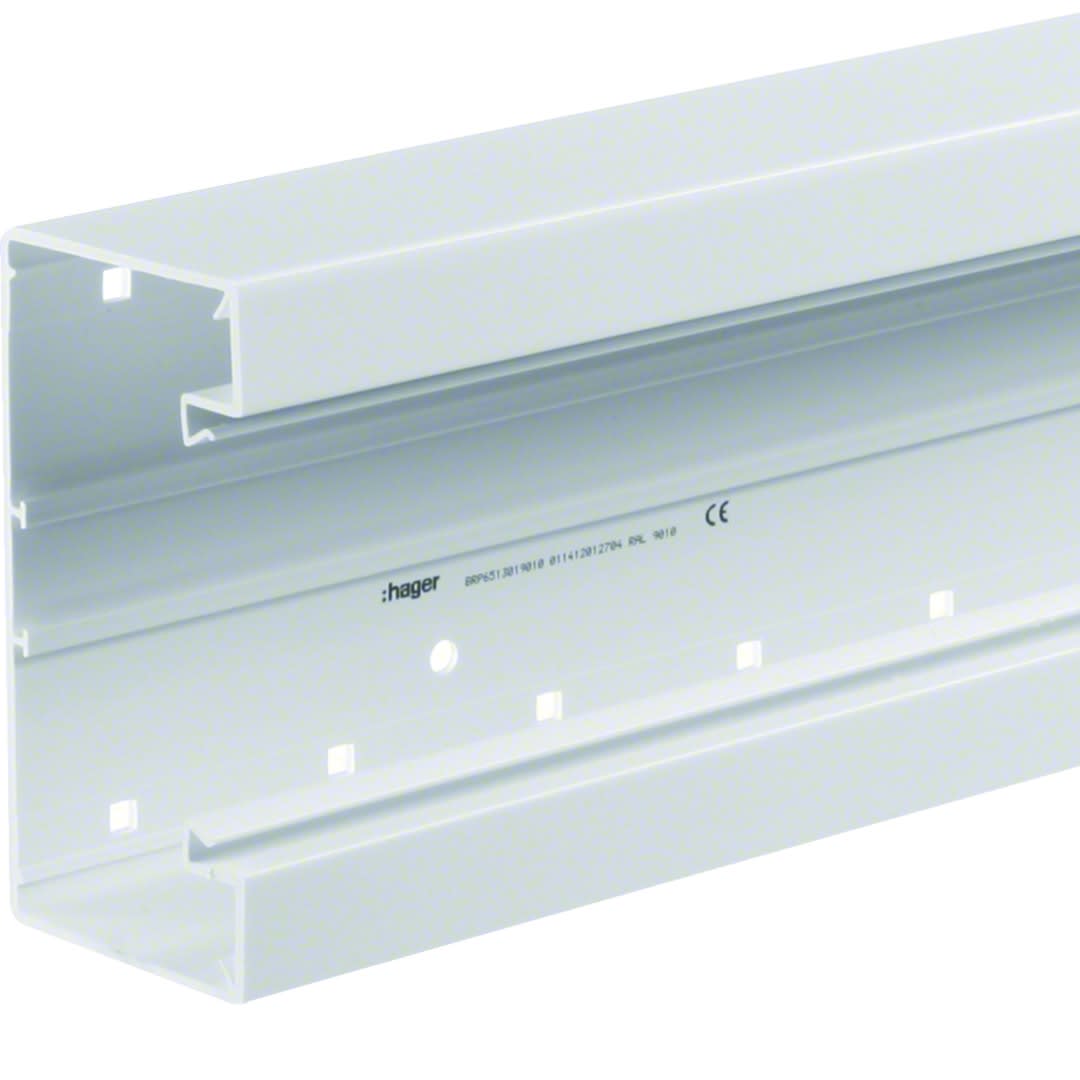 Hager - Socle goulotte BRP IP 40 IK 07 p 65mm h 130mm RAL 9010 blanc paloma