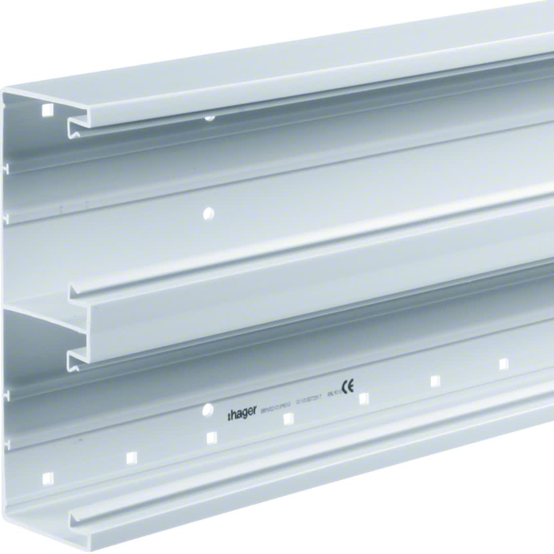 Hager - Socle goulotte BRP IP40 IK 07 p 65mm h 210mm PVC rigide RAL 9010 blanc paloma