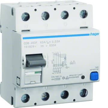 Interrupteur Différentiel AEG, 63A 30mA Type AC, AUN604449
