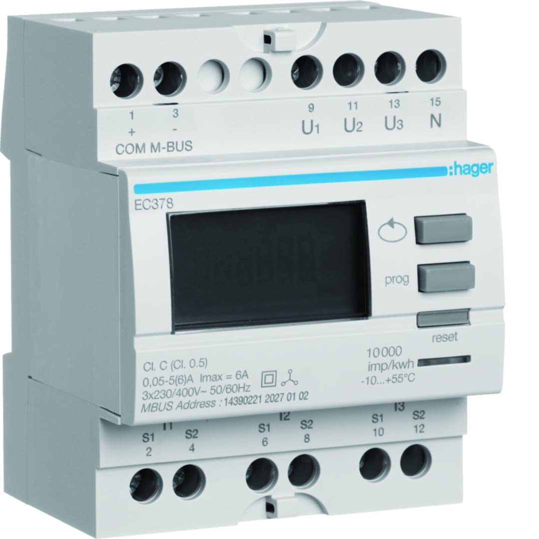 Hager - Compteur tri via CT6000/5A M-Bus