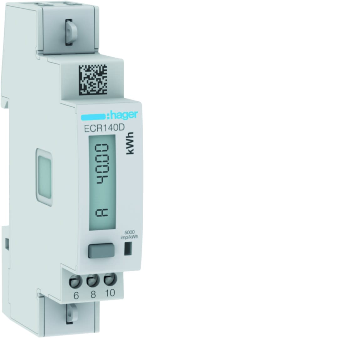 Hager - Compteur d'énergie monophasé 40A communiquant MOBDUS RS485 bornes à vis MID