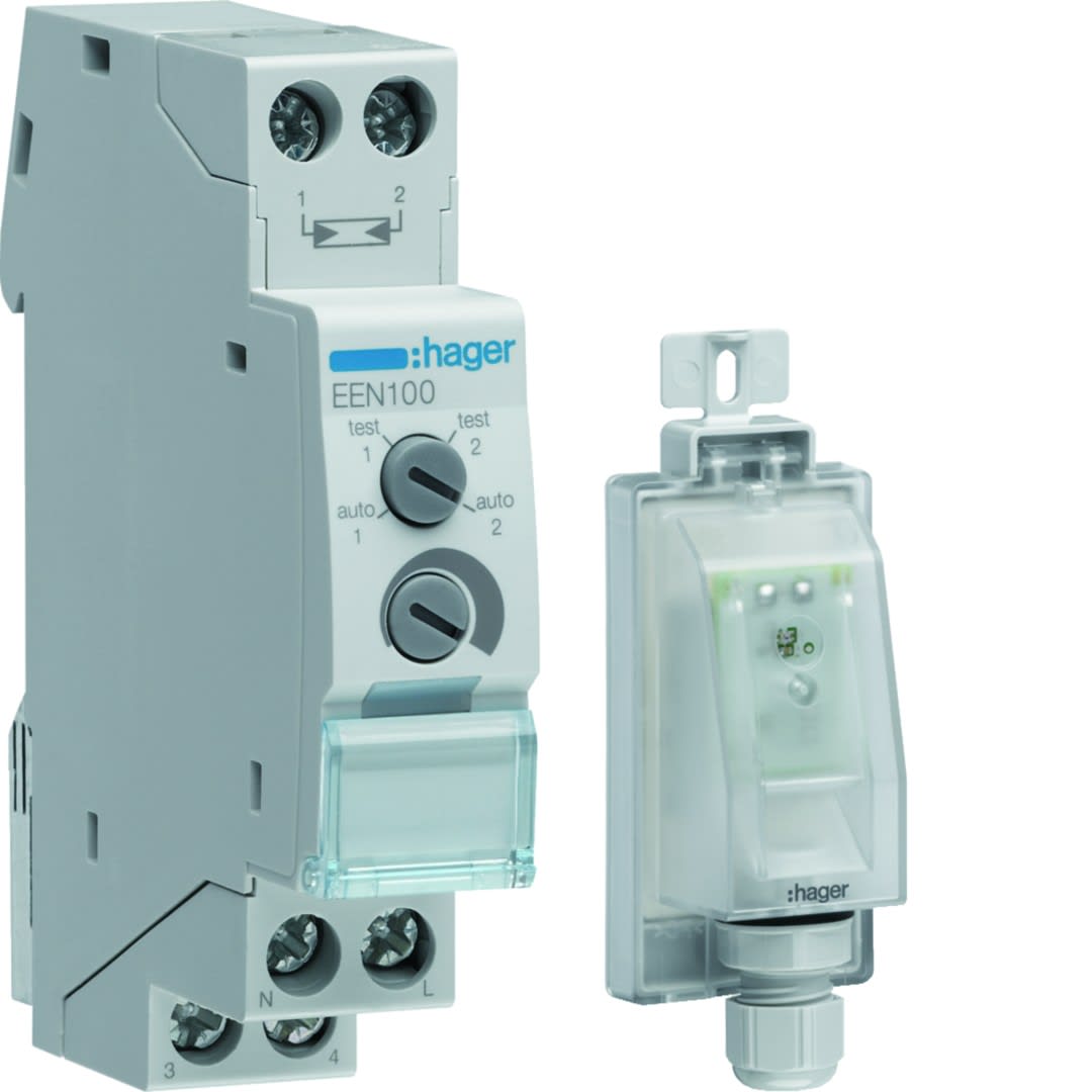 Hager - Interrupteur crépusculaire modulaire 1 voie avec cellule saillie