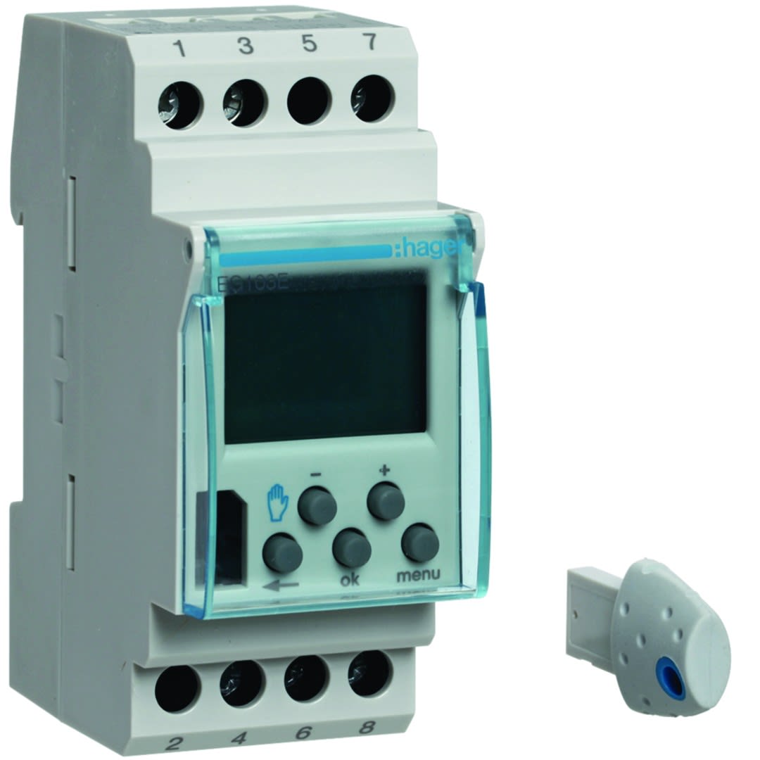 Hager - Interrupteur horaire électronique 1 voie sur 7 jours, version évoluée