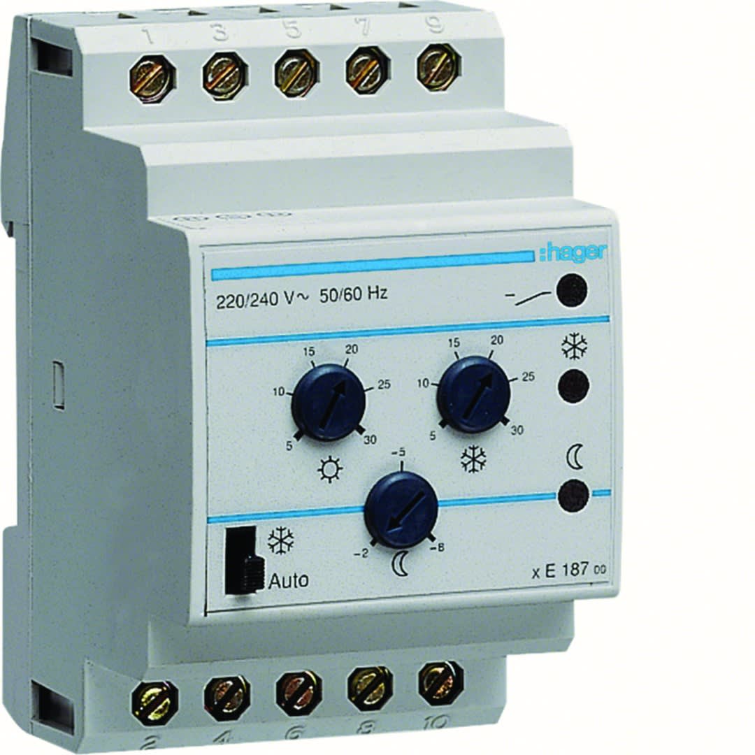 Hager - Thermostat modulaire 3 consignes chauffage eau chaude 230V