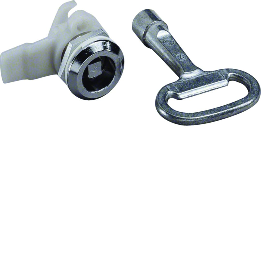 Hager - Serrure carré mâle de 7mm chromée avec 1 clé pour coffret et armoire quadro4-5