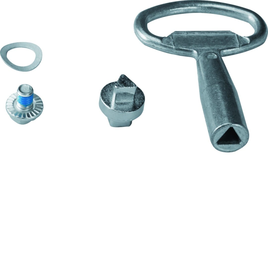 Hager - Serrure triangle mâle 7mm chromée + clé IP5-6 pour coffret vega D et univers