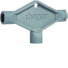 Hager - Clé triangle + carré + double barre pour armoire quadro+
