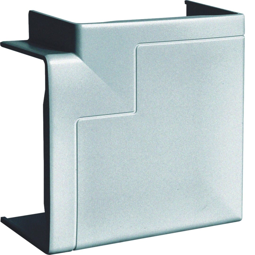 Hager - Angle plat pour goulotte d'installation GBA 50x85mm, PVC couleur Alu