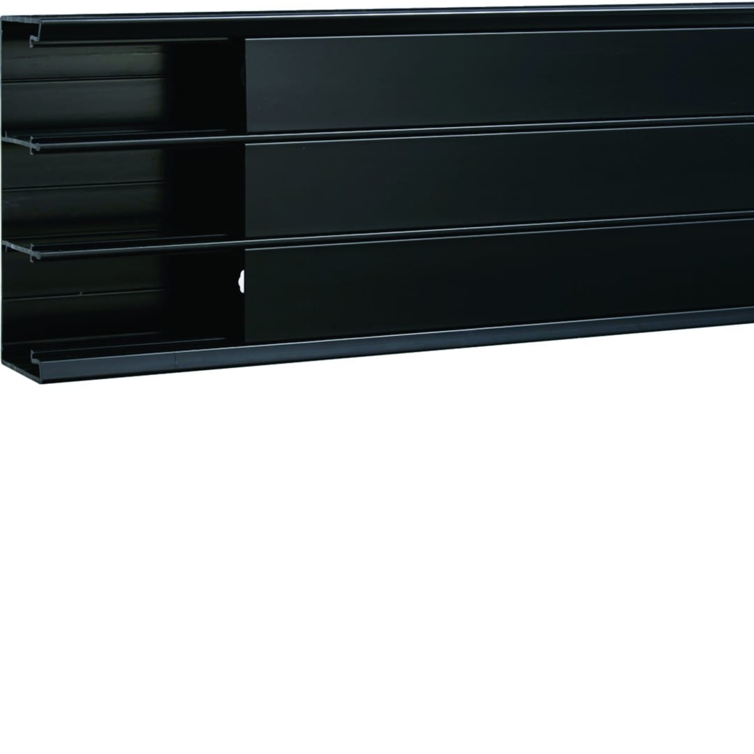 Hager - Goulotte d'installation GBD 50x160mm 3 compartiments PVC noir