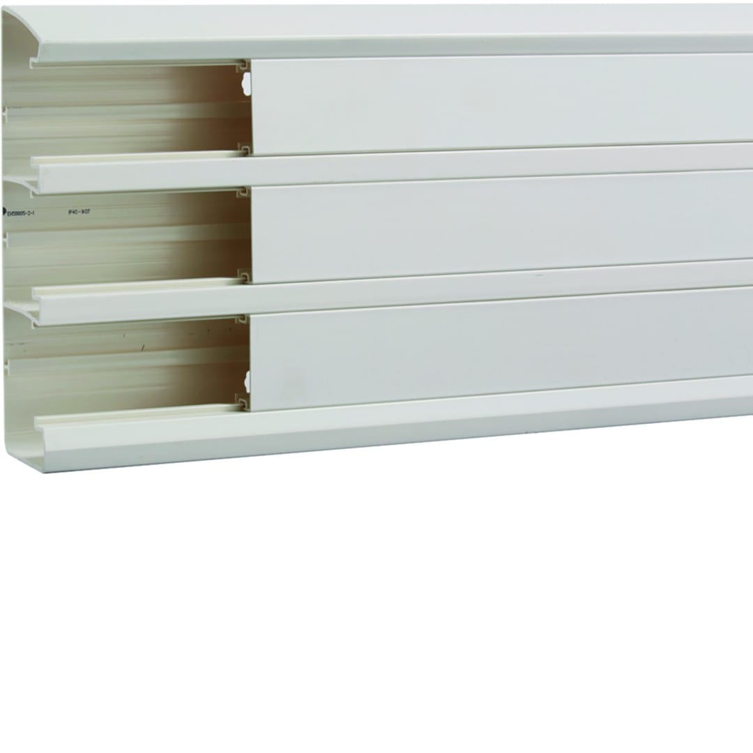 Hager - Goulotte d'installation GBD 50x190mm 3 compartiments PVC blanc