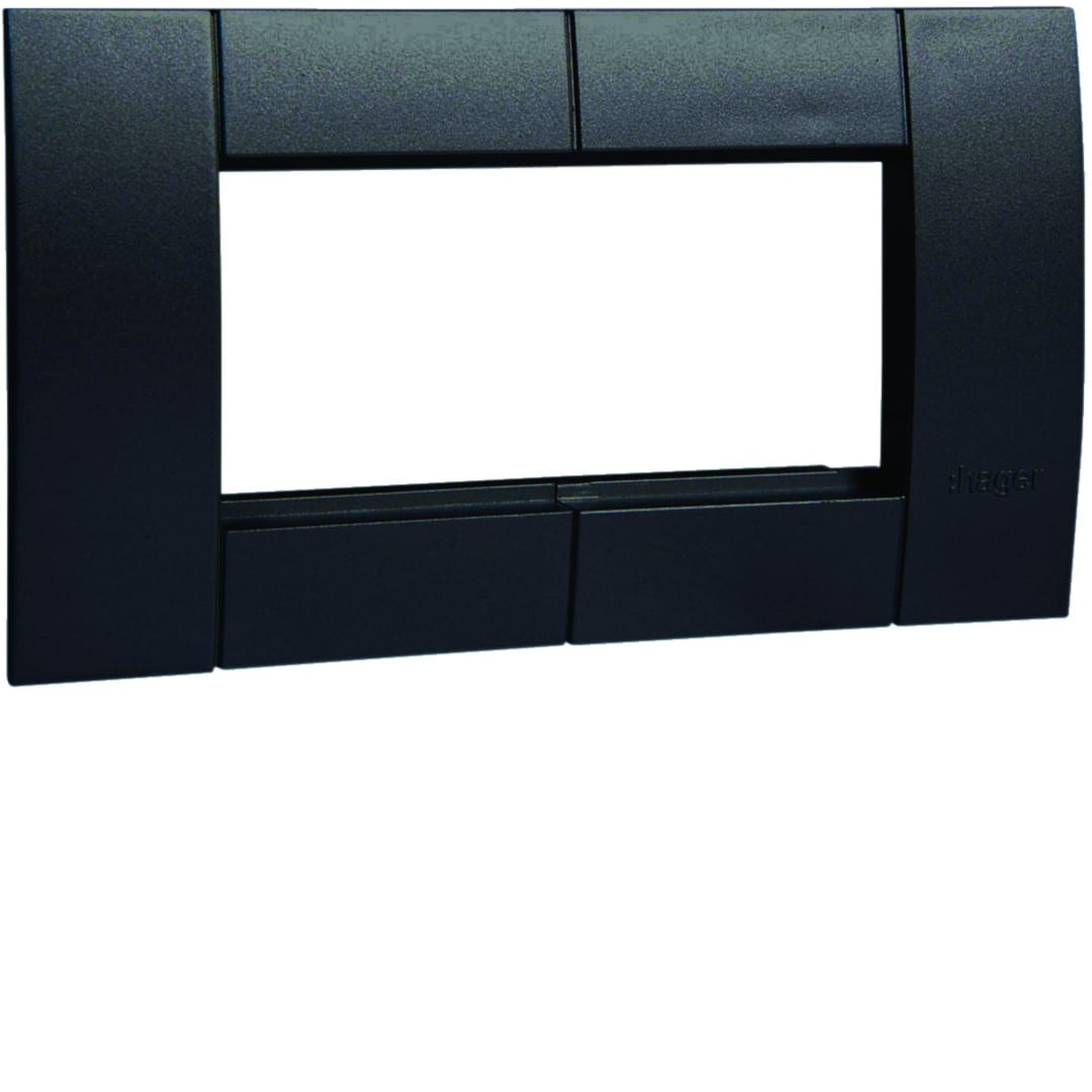 Hager - Support d'appareillage 45x45 double noir pour goulottes alu