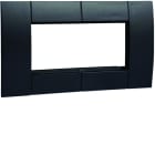 Hager - Support d'appareillage 45x45 double noir pour goulottes alu
