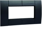 Hager - Support d'appareillage 45x45 double noir pour goulottes alu