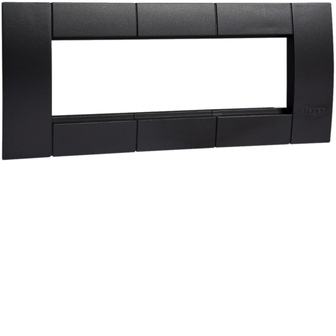 Hager - Support d'appareillage 45x45 triple noir pour goulottes alu