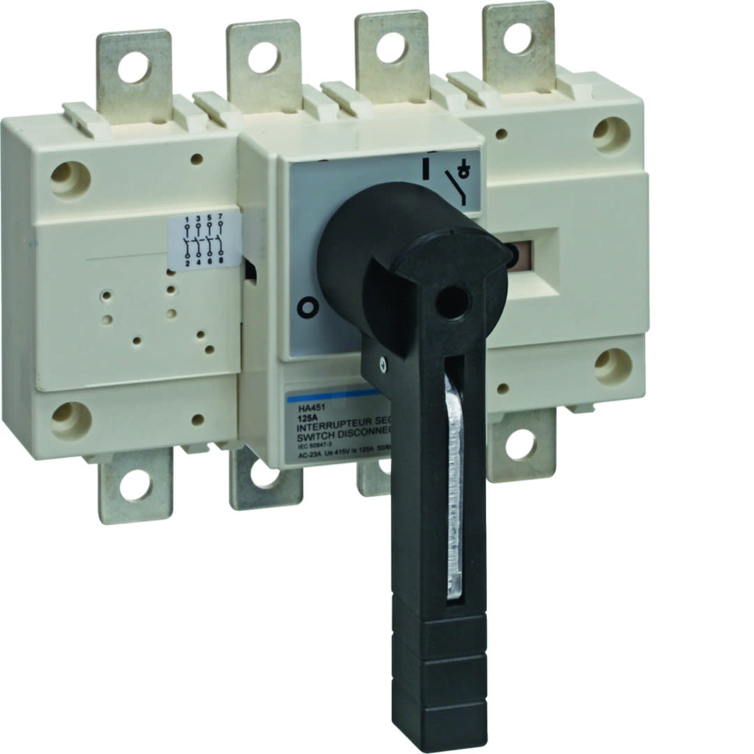 Hager - Interrupteur coupure apparente 4P In125A Ue380 - 415Vac Poignée rotative longue