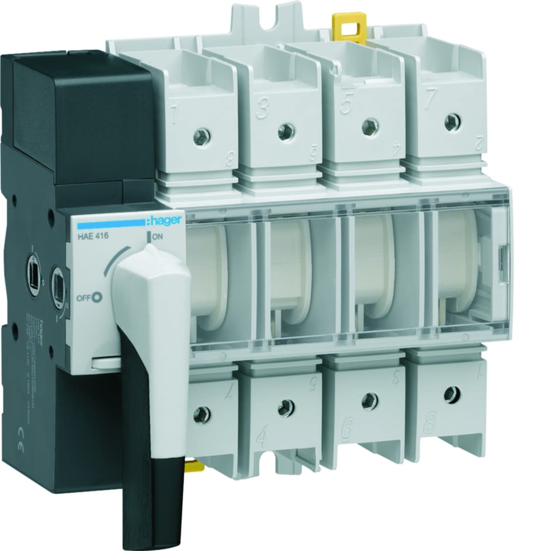 Hager - Interrupteur à coupure visible 4P In160A Ue380 - 415Vac Poignée rotative courte