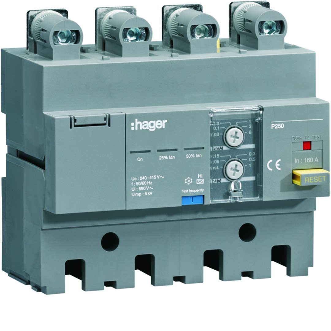 Hager - Bloc différentiel P250 4P In160A  Idn et temporisation réglables