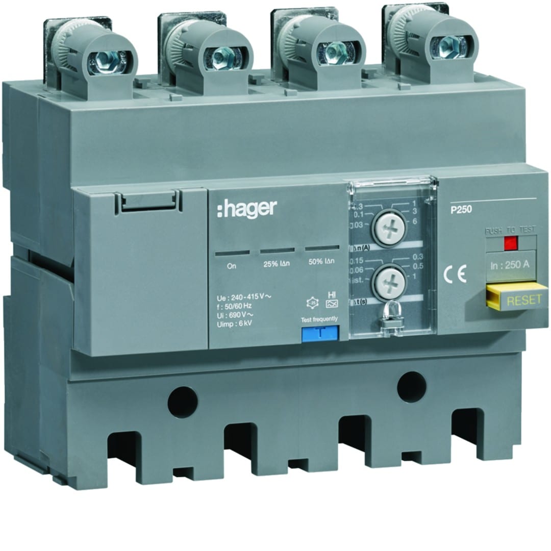 Hager - Bloc différentiel P250 4P In250A Idn et temporisation réglables