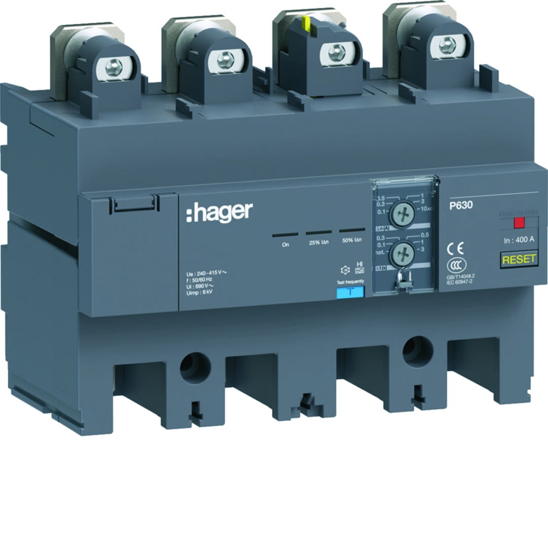 Hager - Bloc différentiel P630 4P In400A Idn et temporisation réglables