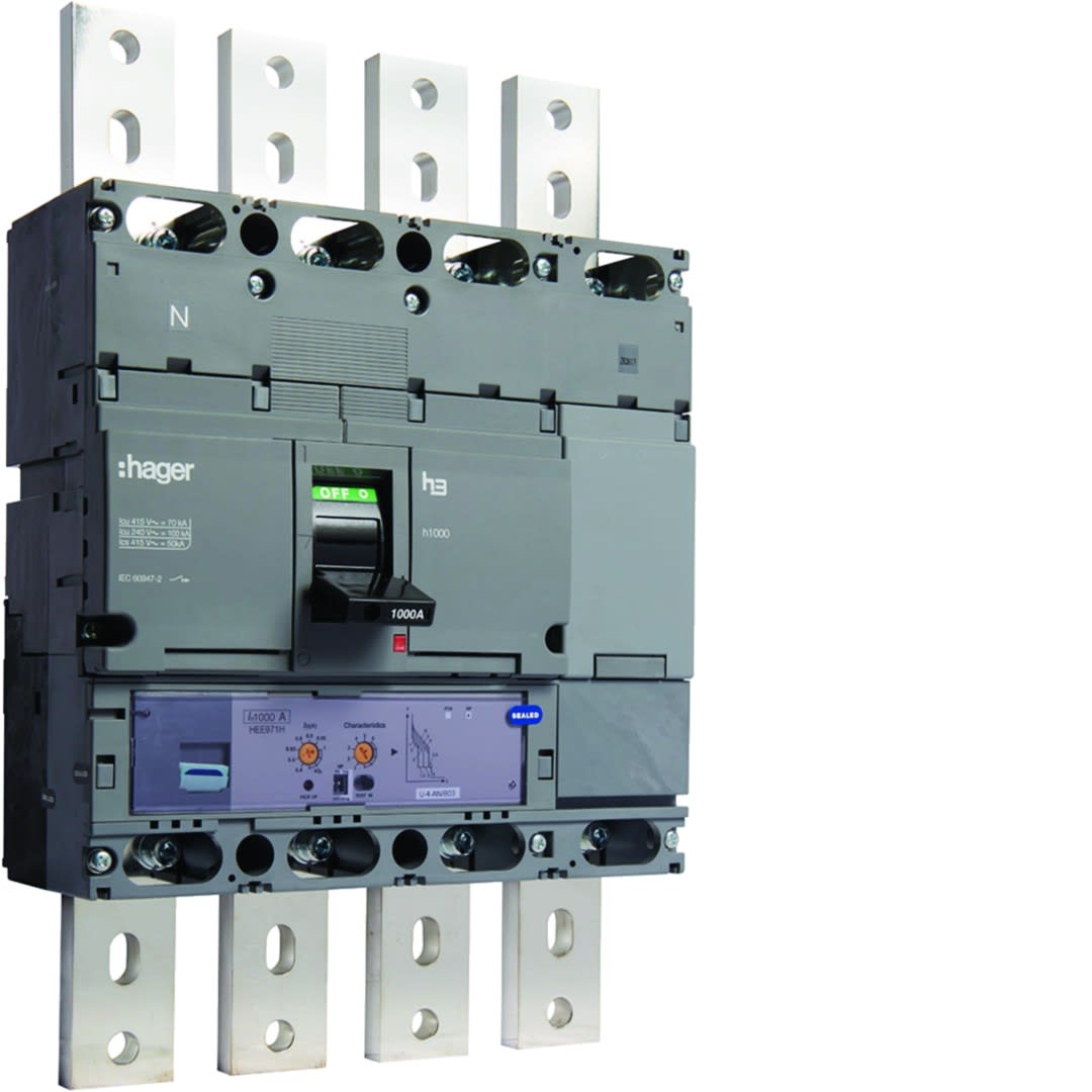 Hager - Disjoncteur Boitier Moulé h3 h1000 LSI 4P In1000A Icu70kA à plage