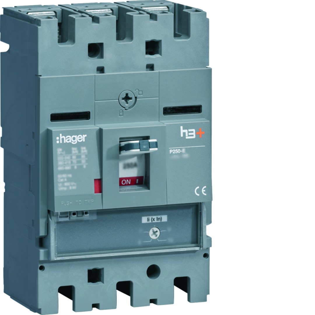 Hager - Disjoncteur Boitier Moulé h3+ P250 MAG (ICB) 3P3D In200A Icu70kA à plage