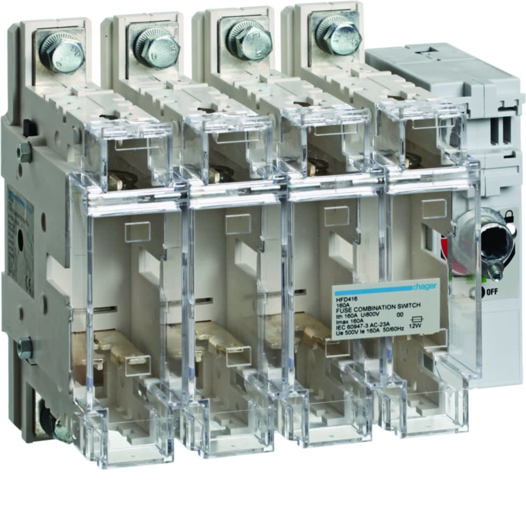 Hager - Interrupteur combiné fusible  4P - 160 A  -  T00