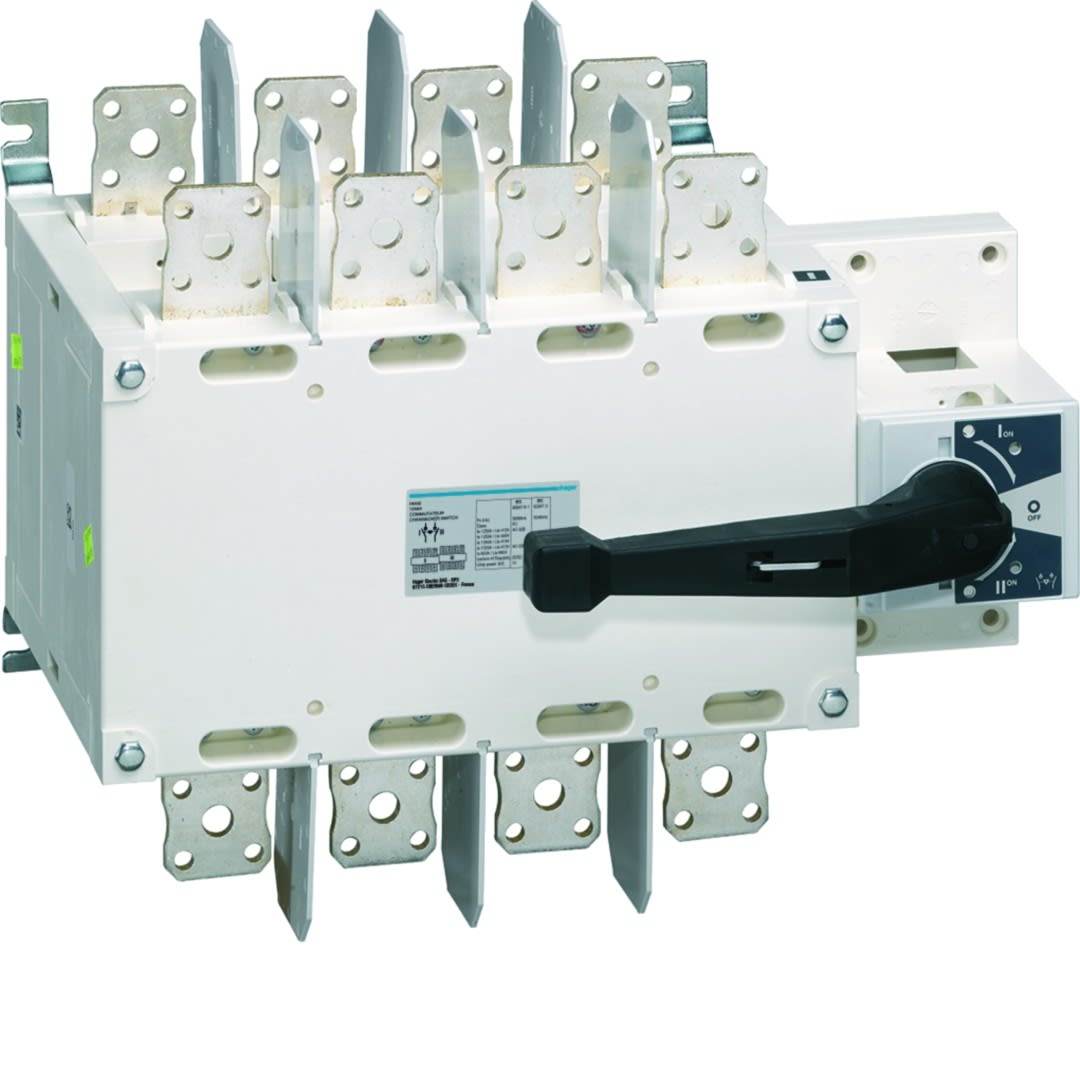 Hager - Inverseur de source 4P In1250A UeAT_UeVac Poignée rotative longue