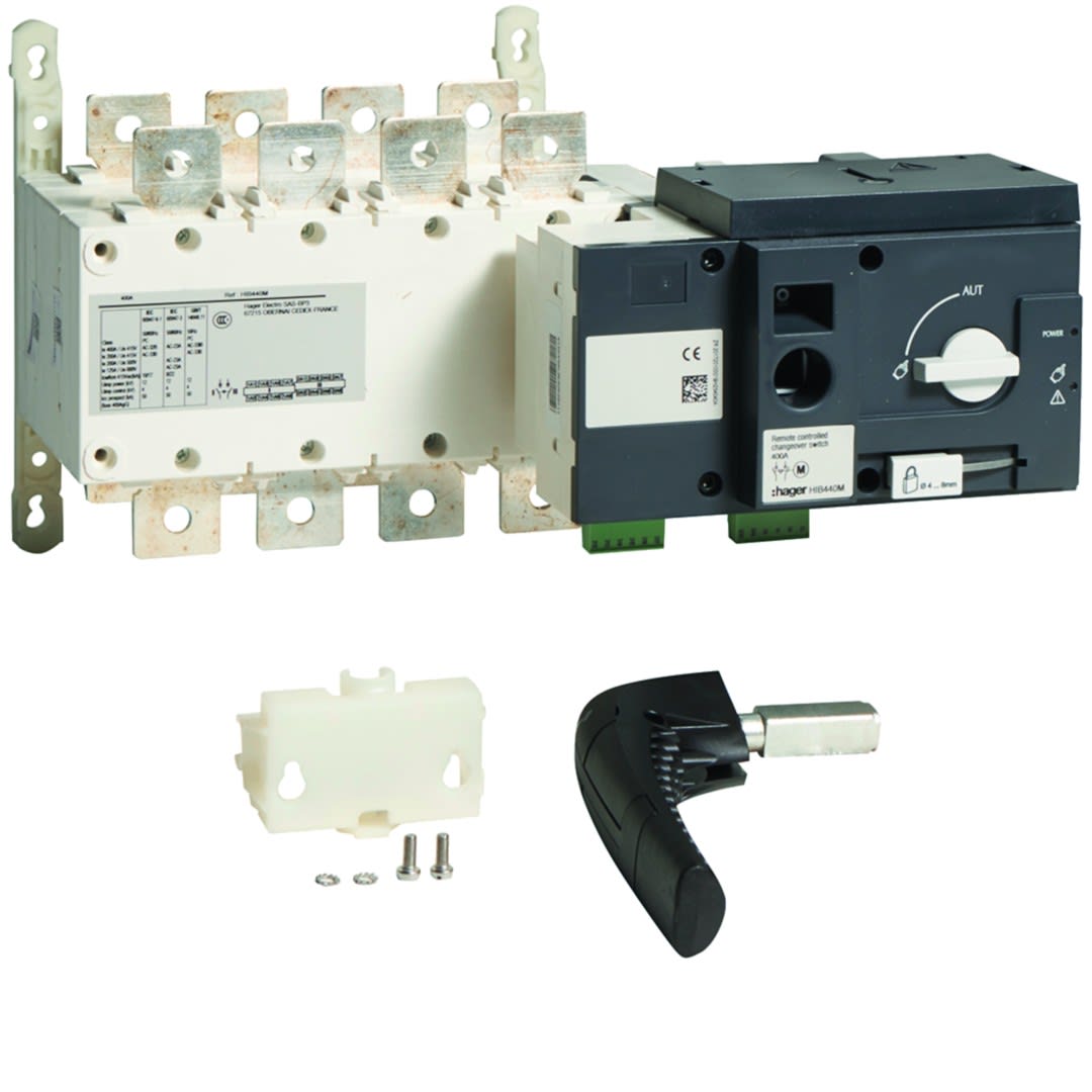 Hager - Inverseur de source 4P In400A Ue380 - 415Vac commande motorisée