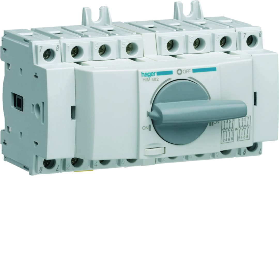 Hager - Inverseur de source modulaire 4P In20A Ue380 - 415Vac Poignée rotative courte