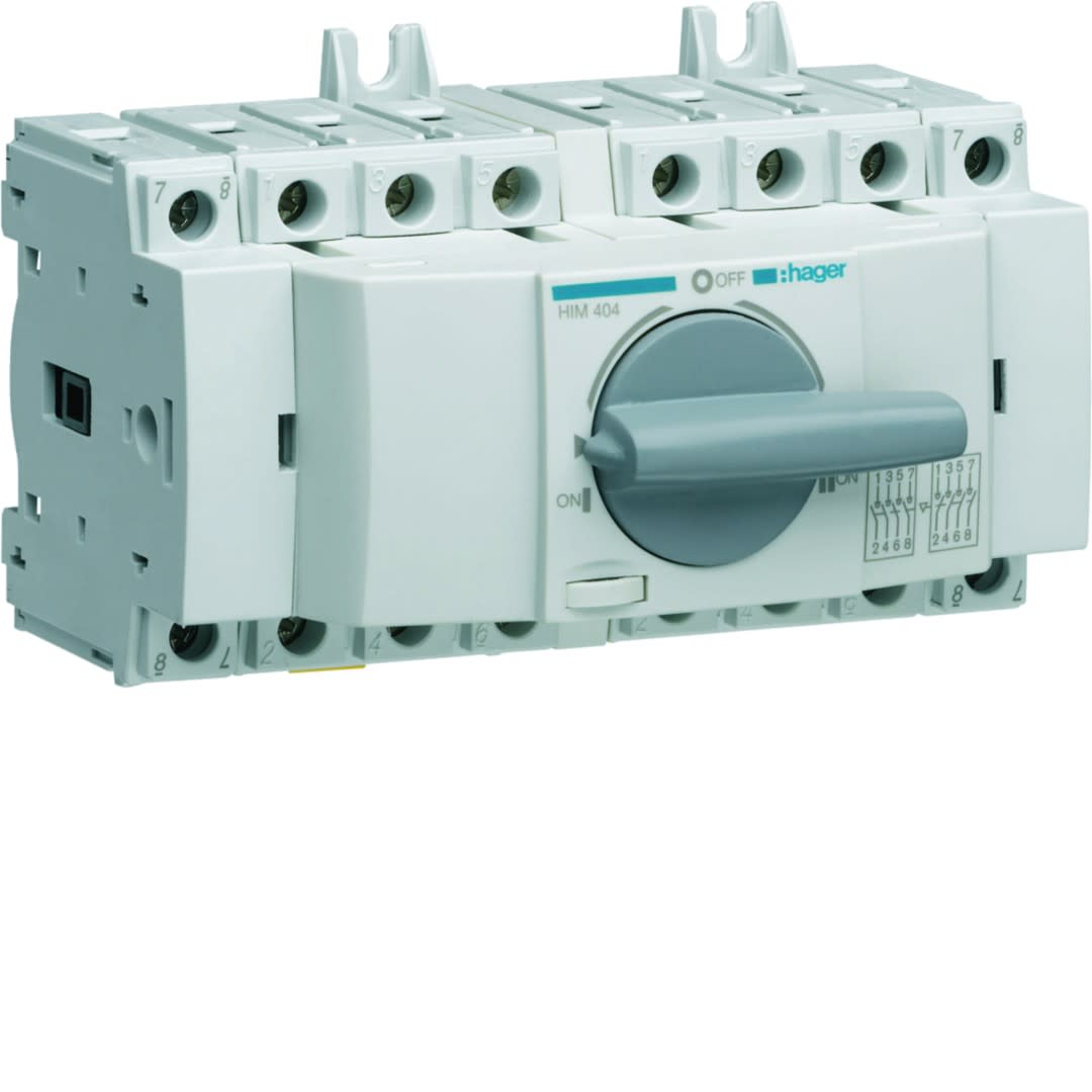 Hager - Inverseur de source modulaire 4P In40A Ue380 - 415Vac Poignée rotative courte