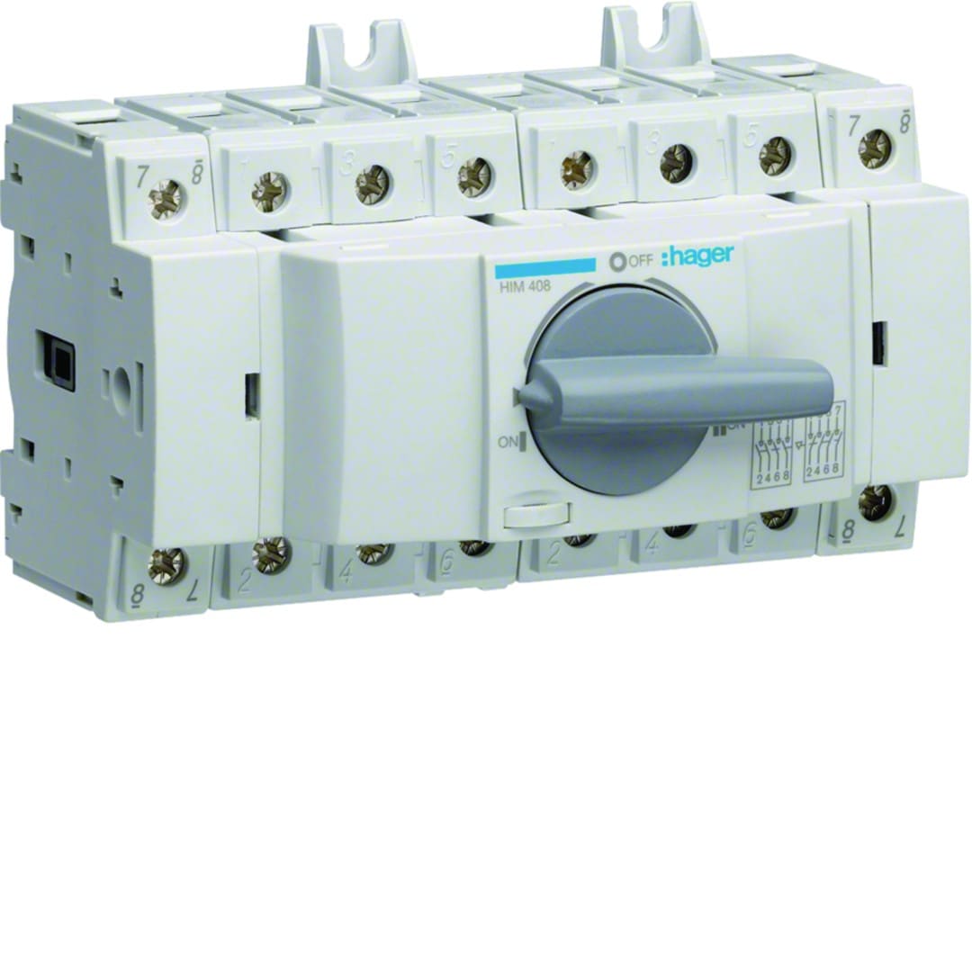 Hager - Inverseur de source modulaire 4P In80A Ue380 - 415Vac Poignée rotative courte