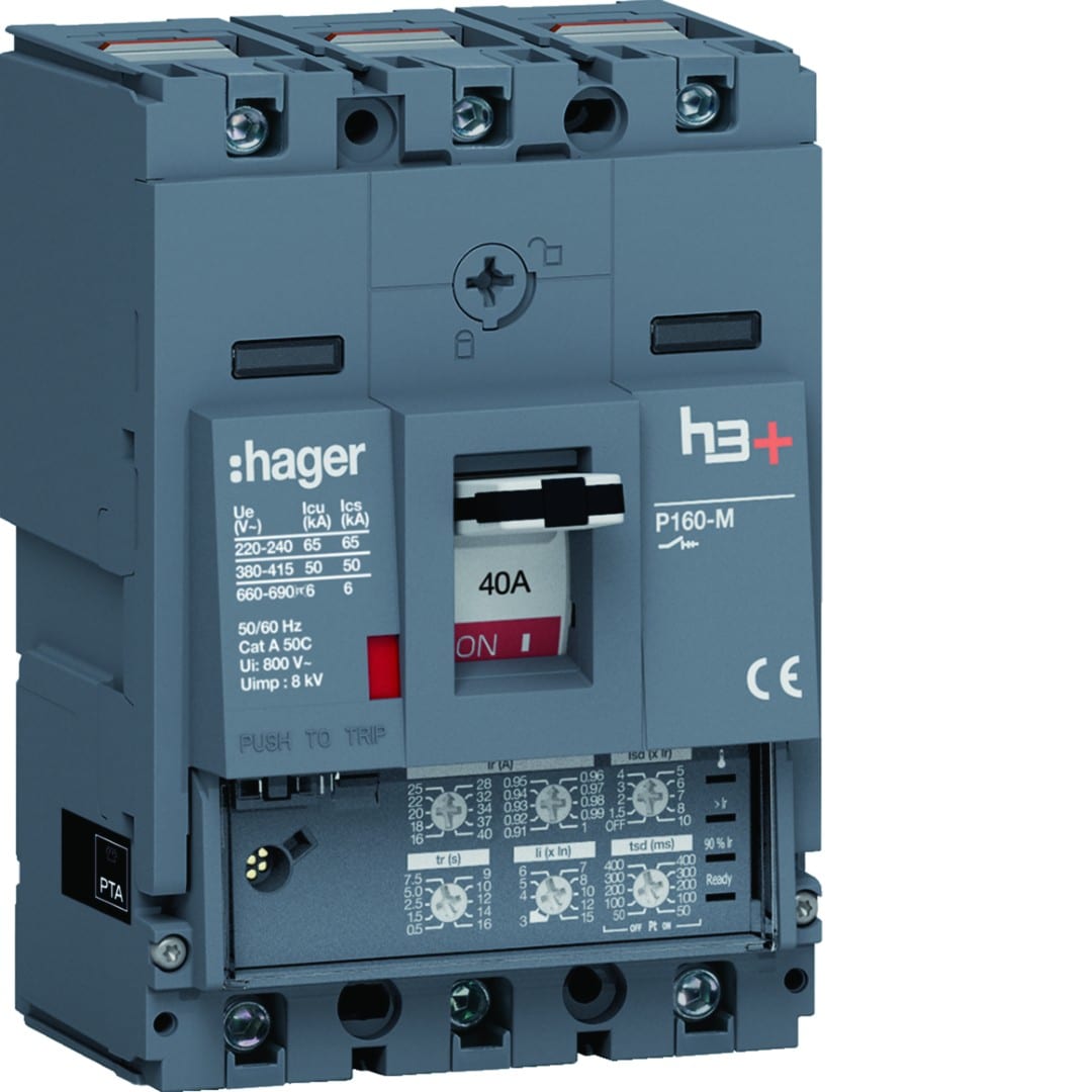 Hager - Disjoncteur Boitier Moulé h3+ P160 LSI 3P In40A Icu50kA à cage