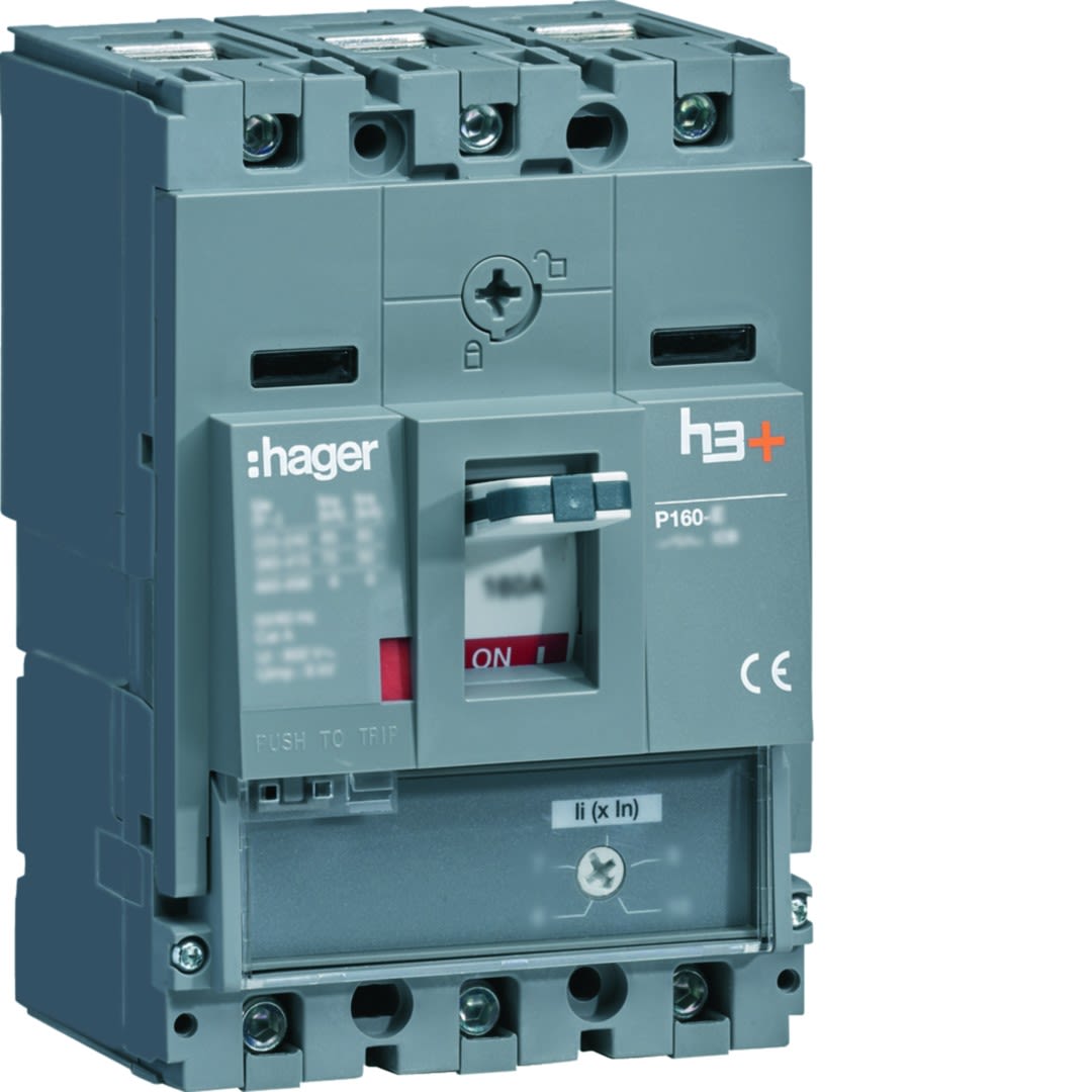 Hager - Disjoncteur Boitier Moulé h3+ P160 MAG (ICB) 3P3D  In63A Icu50kA à cage