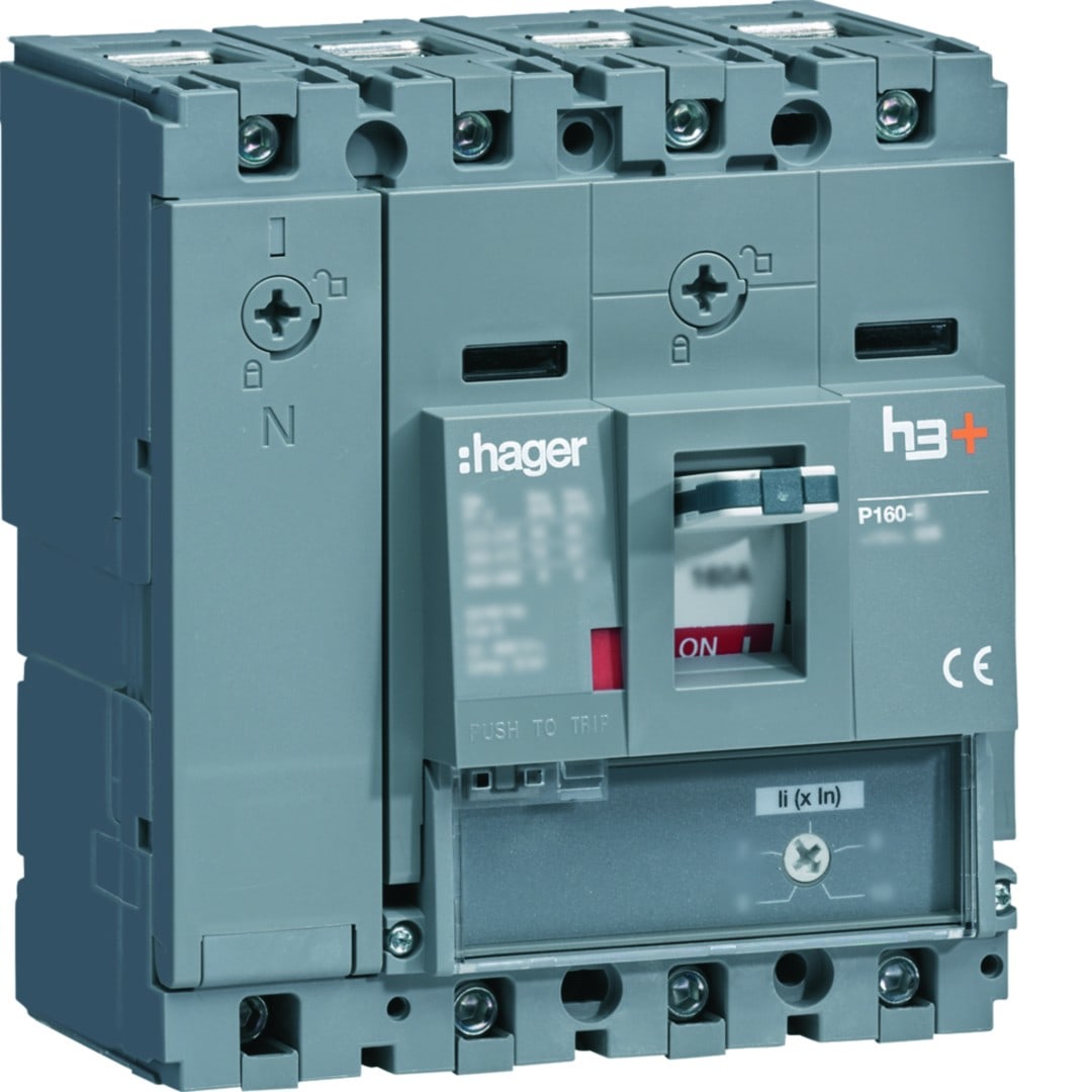 Hager - Disjoncteur Boitier Moulé h3+ P160 MAG (ICB) 4P4D In160A Icu50kA à cage
